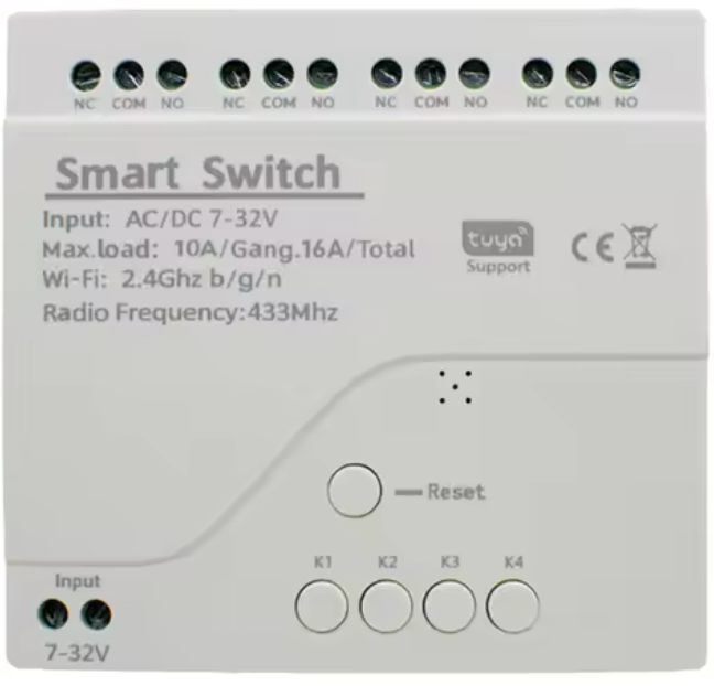 4-Channel Smart WiFi Relay Switch 10A – DC 7-32V