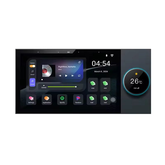 7-Inch Smart Control Panel with Built-in 200W Amplifier | Alexa, ZigBee Gateway, Android 11 | 2-Zone Audio System