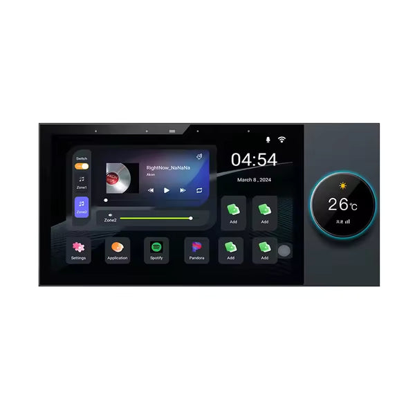 7-Inch Smart Control Panel with Built-in 200W Amplifier | Alexa, ZigBee Gateway, Android 11 | 2-Zone Audio System