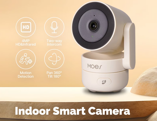 Smart Home Security Camera, Indoor Pan/Tilt 4MP HD, Night Vision, Motion Sound Detection, Panoramic Patrol Monitor