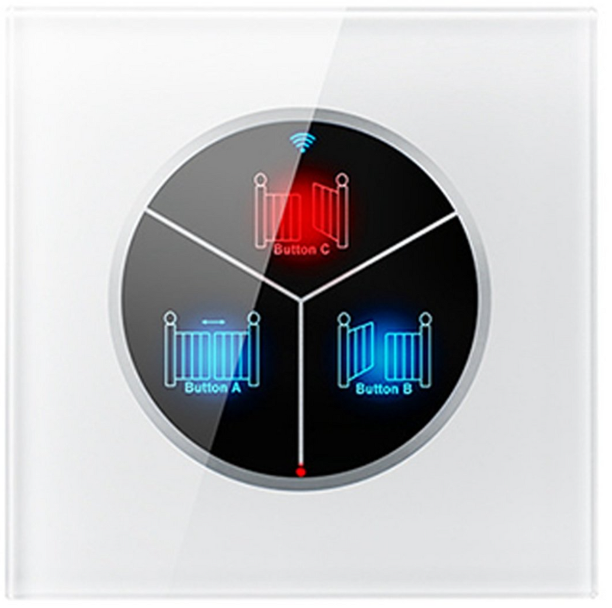 Smart WiFi Gate &amp; Garage Door Switch – 3-Button Glass Panel